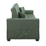 Octavio Contemporary Adjustable Sofa with 2 Pillows Green Fabric(#, Cost: $23RMB/meter) LV00824-ACME