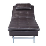 Padilla Contemporary Chaise Lounge with Pillow & USB Port Brown Fabric(#, Cost: $23RMB/meter) LV00825-ACME