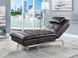 Padilla Contemporary Chaise Lounge with Pillow & USB Port Brown Fabric(#, Cost: $23RMB/meter) LV00825-ACME