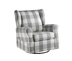 Patli Transitional Swivel Chair with Glider Gray Fabric(#FB-341, Cost$ 2.5/m) LV00922-ACME