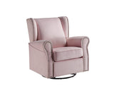 Tamaki Transitional Swivel Chair with Glider Pink Fabric(#FB-138, Cost$ 2.5/m) LV00923-ACME