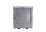 Zeger Transitional Swivel Chair with Glider Gray Fabric(#FB-339, Cost$ 2.5/m) LV00924-ACME