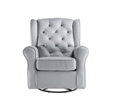 Zeger Transitional Swivel Chair with Glider Gray Fabric(#FB-339, Cost$ 2.5/m) LV00924-ACME