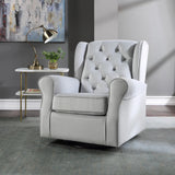 Zeger Transitional Swivel Chair with Glider Gray Fabric(#FB-339, Cost$ 2.5/m) LV00924-ACME