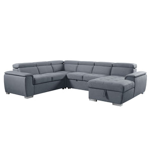 Hanley Contemporary Sleeper Sectional Sofa with Storage  LV00968-ACME