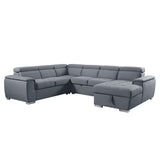 Hanley Contemporary Sleeper Sectional Sofa with Storage