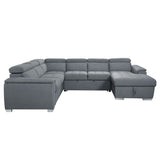 Hanley Contemporary Sleeper Sectional Sofa with Storage  LV00968-ACME