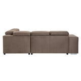 Acoose Contemporary Sleeper Sectional Sofa with 2 Pullout Stools  LV01025-ACME