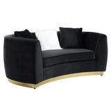 Achelle Contemporary Loveseat with 3 Pillows