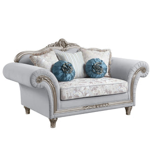 Pelumi Transitional Loveseat with 5 Pillows  LV01113-ACME