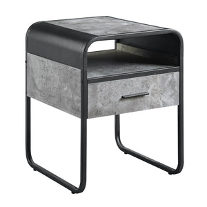 Raziela Industrial End Table with Drawer  LV01147-ACME