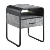 Raziela Industrial End Table with Drawer