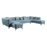 Atronia Contemporary Sectional Sofa with 7 Pillows Fabric Code(M7303-27) LV01161-ACME