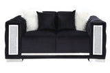 Trislar Contemporary/Casual Loveseat with 4 Pillows Black Velvet LV01398-ACME