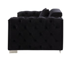 Trislar Contemporary/Casual Loveseat with 4 Pillows Black Velvet LV01398-ACME