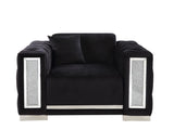 Trislar Contemporary/Casual Chair with Pillow Black Velvet LV01399-ACME