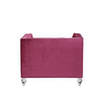 Heibero Contemporary Chair Burgundy Velvet(#) LV01402-ACME