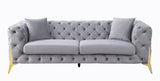 Jelanea Contemporary Sofa with 2 Pillows Gray Velvet(#) LV01406-ACME