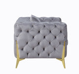 Jelanea Contemporary Sofa with 2 Pillows Gray Velvet(#) LV01406-ACME