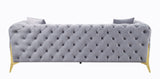 Jelanea Contemporary Sofa with 2 Pillows Gray Velvet(#) LV01406-ACME