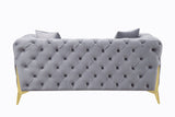 Jelanea Contemporary Loveseat with 2 Pillows Gray Velvet(#) LV01407-ACME