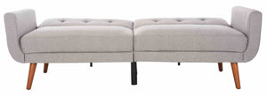 Bushwick Foldable Futon Bed - Stylish Retro Design with Wood Legs, Tufted Upholstery & Comfort Foam