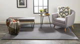 Luxe Velour Glamorous Ultra-Solf Shag, Warm Dark Gray, 6ft-7in x 9ft-6in Area Rug