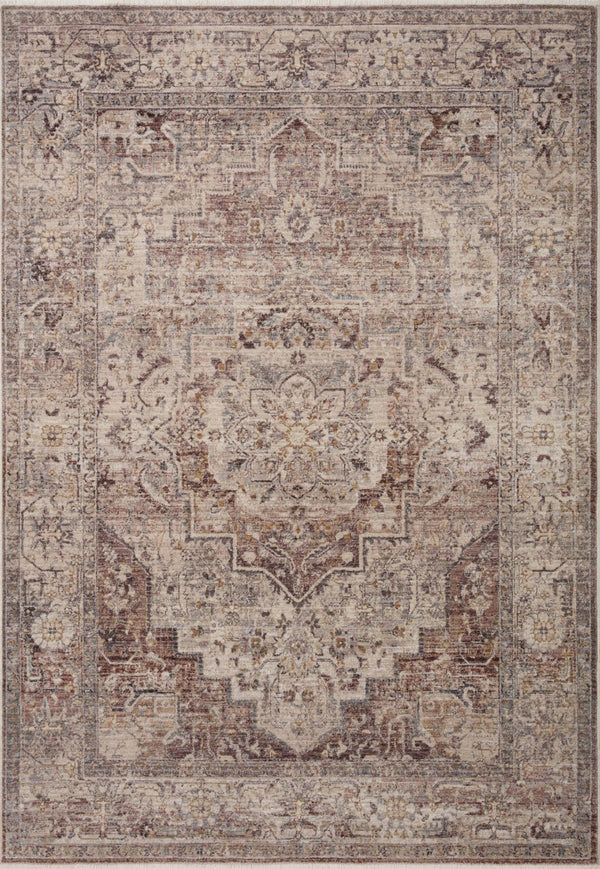 Loloi Loloi Lyra LYR-06 Traditional Power Loomed Rug Berry / Stone 11'-6" x 15'-7"