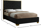 Lana Velvet / Engineered Wood / Foam Contemporary Black Velvet Full Bed - 59" W x 81.5" D x 58.5" H