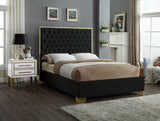 Lana Velvet / Engineered Wood / Foam Contemporary Black Velvet Full Bed - 59" W x 81.5" D x 58.5" H