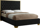 Lana Velvet / Engineered Wood / Foam Contemporary Black Velvet King Bed - 80.5" W x 86" D x 58.5" H