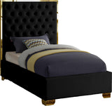 Lana Velvet / Engineered Wood / Foam Contemporary Black Velvet Twin Bed - 44" W x 81.5" D x 58.5" H