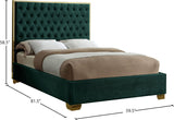 Lana Velvet / Engineered Wood / Foam Contemporary Green Velvet Full Bed - 59" W x 81.5" D x 58.5" H