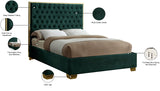 Lana Velvet / Engineered Wood / Foam Contemporary Green Velvet King Bed - 80.5" W x 86" D x 58.5" H