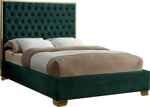 Lana Velvet / Engineered Wood / Foam Contemporary Green Velvet King Bed - 80.5" W x 86" D x 58.5" H