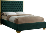 Lana Velvet / Engineered Wood / Foam Contemporary Green Velvet King Bed - 80.5" W x 86" D x 58.5" H