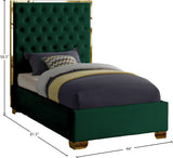 Lana Velvet / Engineered Wood / Foam Contemporary Green Velvet Twin Bed - 44" W x 81.5" D x 58.5" H