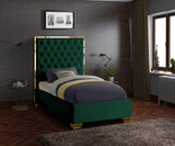 Lana Velvet / Engineered Wood / Foam Contemporary Green Velvet Twin Bed - 44" W x 81.5" D x 58.5" H