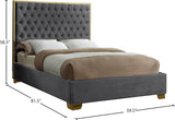 Lana Velvet / Engineered Wood / Foam Contemporary Grey Velvet Full Bed - 59" W x 81.5" D x 58.5" H