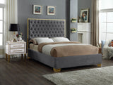 Lana Velvet / Engineered Wood / Foam Contemporary Grey Velvet Full Bed - 59" W x 81.5" D x 58.5" H