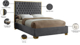 Lana Velvet / Engineered Wood / Foam Contemporary Grey Velvet King Bed - 80.5" W x 86" D x 58.5" H