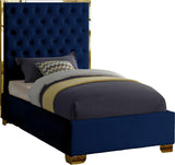 Lana Velvet / Engineered Wood / Foam Contemporary Navy Velvet Twin Bed - 44" W x 81.5" D x 58.5" H