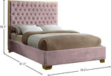 Lana Velvet / Engineered Wood / Foam Contemporary Pink Velvet Full Bed - 59" W x 81.5" D x 58.5" H