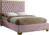 Lana Velvet / Engineered Wood / Foam Contemporary Pink Velvet Full Bed - 59" W x 81.5" D x 58.5" H