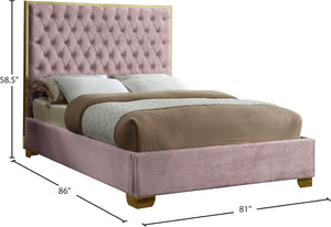 Lana Velvet / Engineered Wood / Foam Contemporary Pink Velvet King Bed - 80.5" W x 86" D x 58.5" H