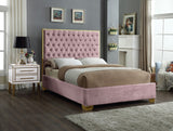 Lana Velvet / Engineered Wood / Foam Contemporary Pink Velvet King Bed - 80.5" W x 86" D x 58.5" H