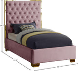 Lana Velvet / Engineered Wood / Foam Contemporary Pink Velvet Twin Bed - 44" W x 81.5" D x 58.5" H