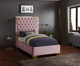 Lana Velvet / Engineered Wood / Foam Contemporary Pink Velvet Twin Bed - 44" W x 81.5" D x 58.5" H