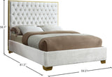 Lana Velvet / Engineered Wood / Foam Contemporary White Velvet Full Bed - 59" W x 81.5" D x 58.5" H