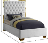 Lana Velvet / Engineered Wood / Foam Contemporary White Velvet Twin Bed - 44" W x 81.5" D x 58.5" H